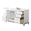 Custom image for White with Brushed Nickel Trim / White Quartz / No Mirror