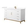 Custom image for White with Satin Bronze Trim / Carrara Cultured Marble / No Mirror