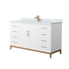 Custom image for White with Satin Bronze Trim / White Carrara Marble / No Mirror