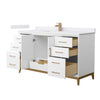 Custom image for White with Satin Bronze Trim / White Cultured Marble / No Mirror