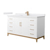 Custom image for White with Satin Bronze Trim / White Cultured Marble / No Mirror