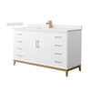 Custom image for White with Satin Bronze Trim / White Quartz / No Mirror