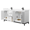 Custom image for White with Matte Black Trim / Carrara Cultured Marble / No Mirror