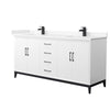 Custom image for White with Matte Black Trim / Carrara Cultured Marble / No Mirror