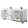 Custom image for White with Matte Black Trim / White Cultured Marble / No Mirror