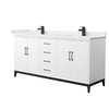 Custom image for White with Matte Black Trim / White Cultured Marble / No Mirror