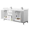 Custom image for White with Brushed Nickel Trim / Carrara Cultured Marble / No Mirror