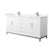 Custom image for White with Brushed Nickel Trim / Carrara Cultured Marble / No Mirror