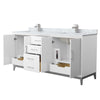 Custom image for White with Brushed Nickel Trim / White Carrara Marble / No Mirror