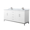 Custom image for White with Brushed Nickel Trim / White Carrara Marble / No Mirror