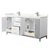 Custom image for White with Brushed Nickel Trim / Giotto Quartz / No Mirror