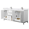 Custom image for White with Brushed Nickel Trim / White Cultured Marble / No Mirror