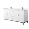 Custom image for White with Brushed Nickel Trim / White Cultured Marble / No Mirror