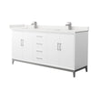 Custom image for White with Brushed Nickel Trim / White Quartz / No Mirror