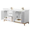 Custom image for White with Satin Bronze Trim / Carrara Cultured Marble / No Mirror