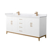 Custom image for White with Satin Bronze Trim / White Cultured Marble / No Mirror