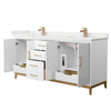 Custom image for White with Satin Bronze Trim / White Quartz / No Mirror