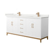 Custom image for White with Satin Bronze Trim / White Quartz / No Mirror