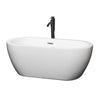 Custom image for White with Polished Chrome Trim and Matte Black Faucet / 59.75