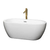 Custom image for White with Polished Chrome Trim and Brushed Gold Faucet / 59.75