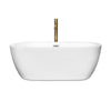 Custom image for White with Polished Chrome Trim and Brushed Gold Faucet / 59.75