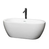 Custom image for White with Shiny White Trim and Matte Black Faucet / 59.75