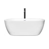 Custom image for White with Shiny White Trim and Matte Black Faucet / 59.75