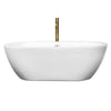 Custom image for White with Shiny White Trim and Brushed Gold Faucet / 68