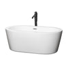 Custom image for White with Polished Chrome Trim and Matte Black Faucet / 59.75