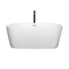 Custom image for White with Polished Chrome Trim and Matte Black Faucet / 59.75