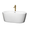 Custom image for White with Polished Chrome Trim and Brushed Gold Faucet / 59.75
