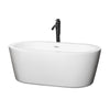 Custom image for White with Shiny White Trim and Matte Black Faucet / 59.75