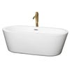 Custom image for White with Polished Chrome Trim and Brushed Gold Faucet / 67