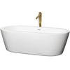 Custom image for White with Shiny White Trim and Brushed Gold Faucet / 71