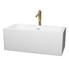 Custom image for White with Shiny White Trim and Brushed Gold Faucet / 59.5