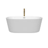 Custom image for White with Polished Chrome Trim and Brushed Gold Faucet / 60