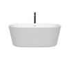 Custom image for White with Shiny White Trim and Matte Black Faucet / 60