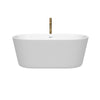 Custom image for White with Shiny White Trim and Brushed Gold Faucet / 60