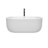 Custom image for White with Shiny White Trim and Matte Black Faucet / 60