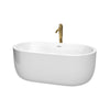 Custom image for White with Shiny White Trim and Brushed Gold Faucet / 60