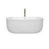 Custom image for White with Shiny White Trim and Brushed Gold Faucet / 60