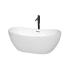 Custom image for White with Polished Chrome Trim and Matte Black Faucet / 60