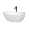 Custom image for White with Shiny White Trim and Matte Black Faucet / 60