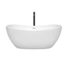 Custom image for White with Shiny White Trim and Matte Black Faucet / 60