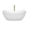 Custom image for White with Shiny White Trim and Brushed Gold Faucet / 60