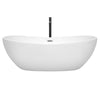 Custom image for White with Polished Chrome Trim and Matte Black Faucet / 70