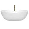 Custom image for White with Polished Chrome Trim and Brushed Gold Faucet / 70
