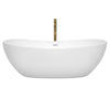 Custom image for White with Shiny White Trim and Brushed Gold Faucet / 70