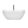Custom image for White with Polished Chrome Trim and Matte Black Faucet / 60