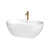 Custom image for White with Polished Chrome Trim and Brushed Gold Faucet / 60